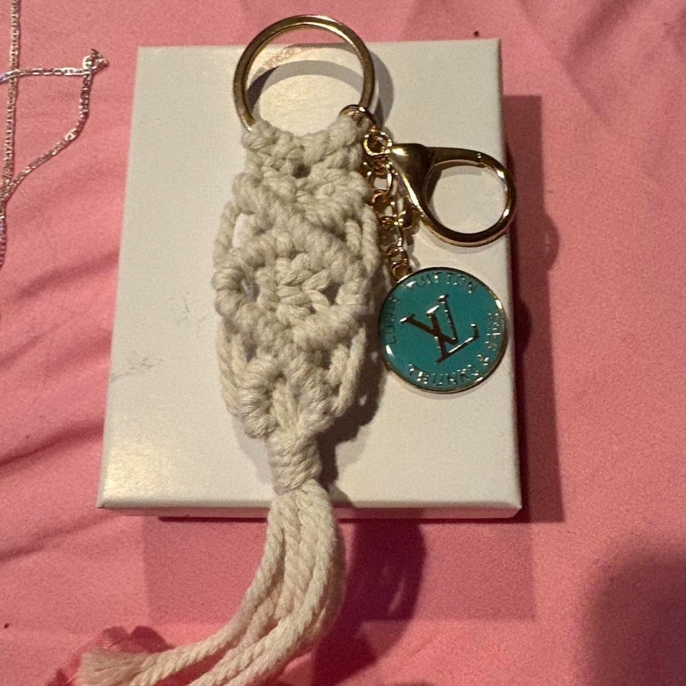 Louis Vuitton Gold and Teal Keychain - Picture 3 of 3